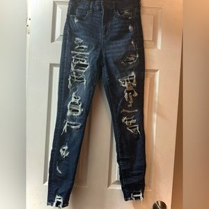 American Eagle Curvy High Rise Distressed Jegging Jeans